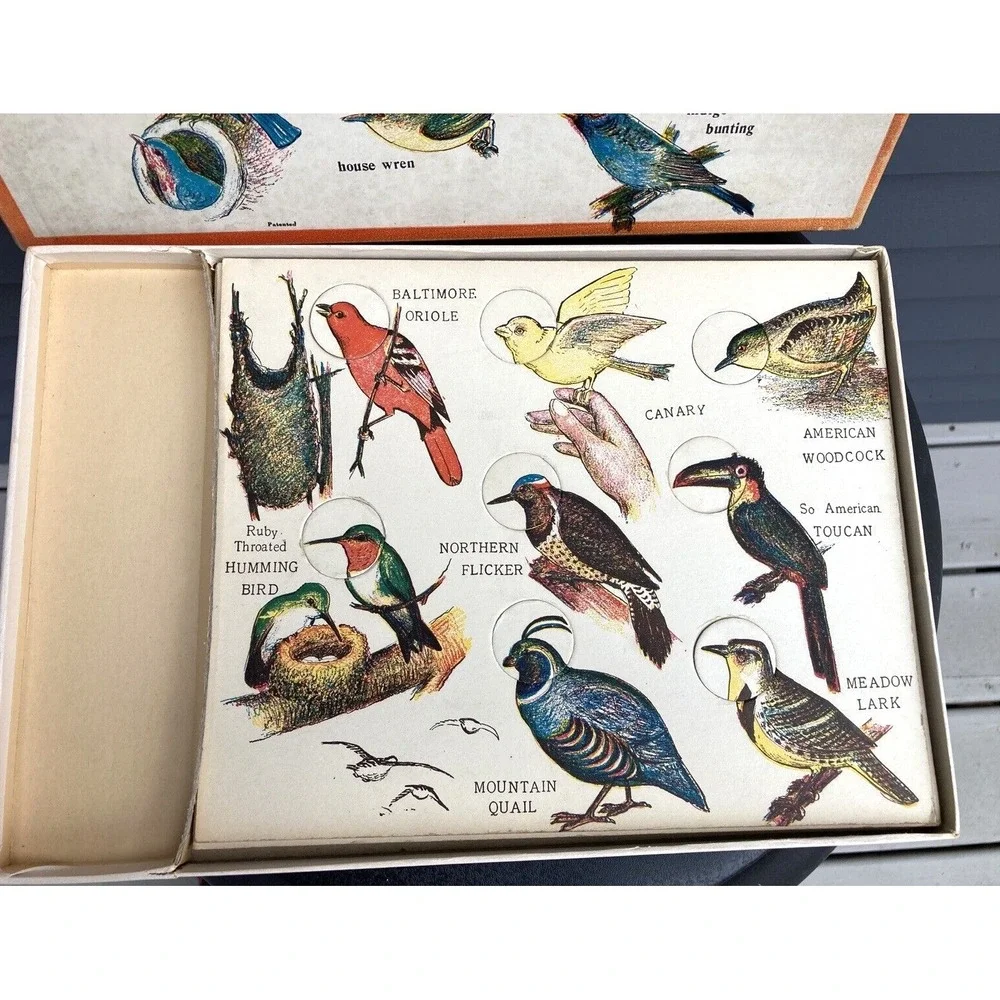 Vintage Child Welfare Publishers Bird Wonderland puzzle game color 1940's